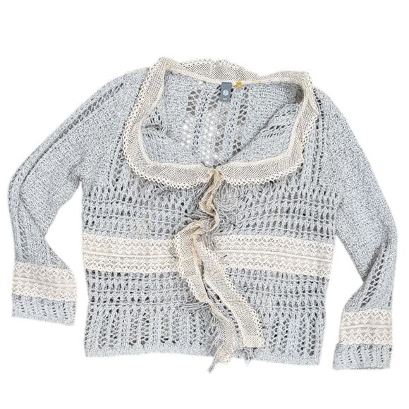 Anthropologie Knitted & Knotted Salt & Pepper Open
Knit Cardigan - Picture 2 of 9